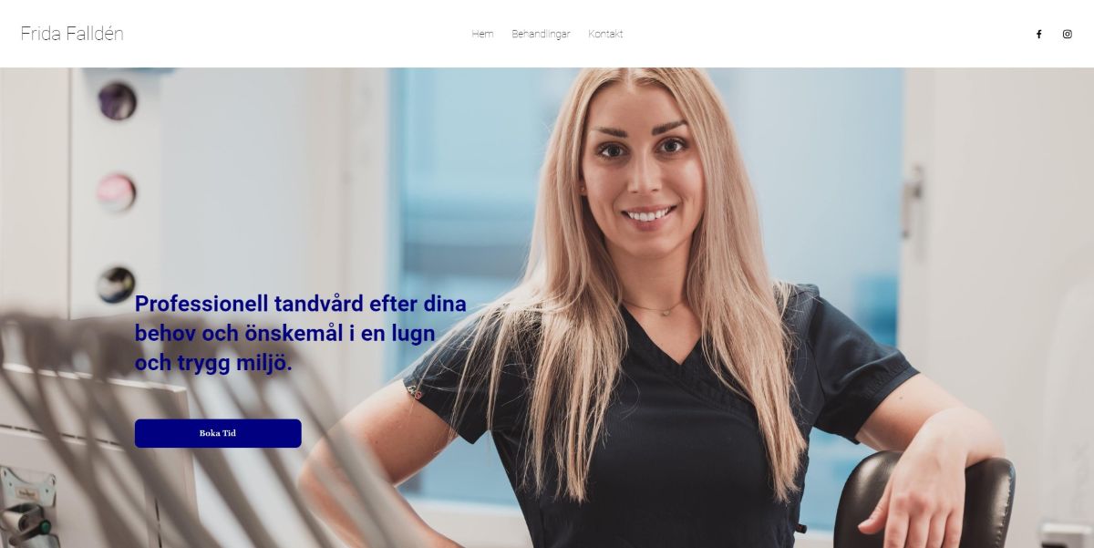 Frida Fallden — Professional dental care website by Micke Anderson