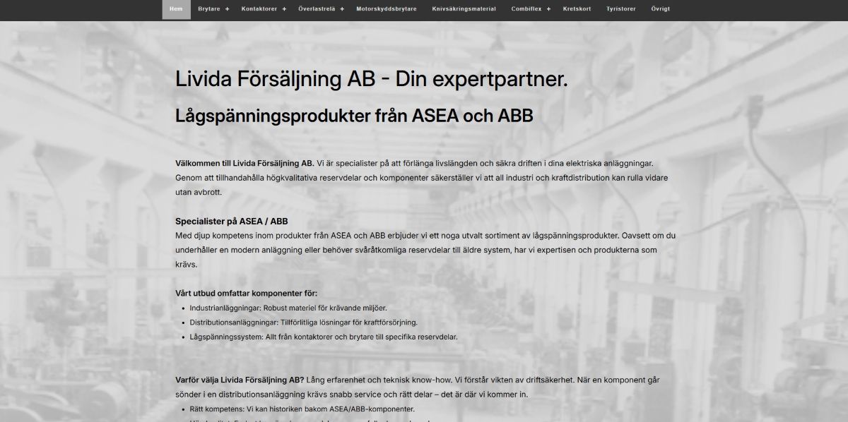 Livida Sales AB  — Low voltage products from ASEA and ABB design by Micke Anderson