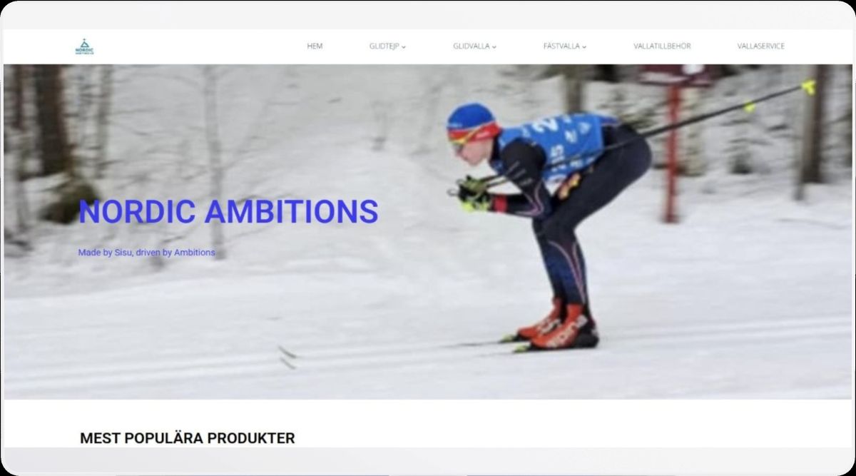 Nordic Ambitions AB  — Ski wax and accessories website design by Micke Anderson